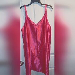 Delicates Vintage Fuchsia Satin Nightgown XL